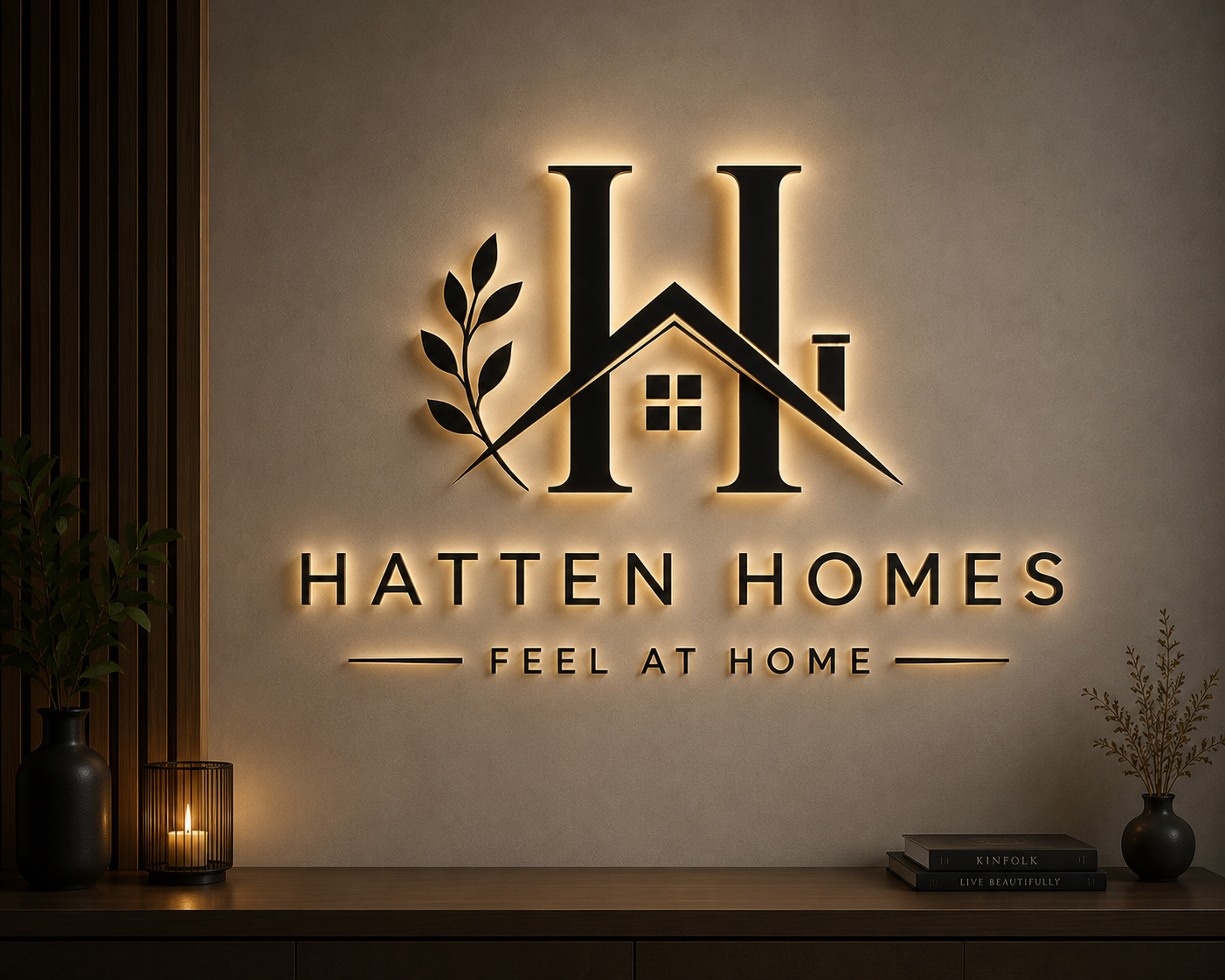 Elegant bed view at Hatten Homes